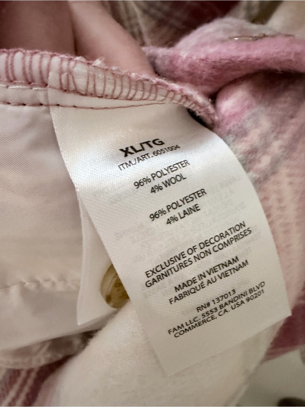 Banana Republic plaid longline shacket sz XL - Picture 7 of 7